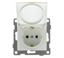 Розетка с заземлением и со шторкой, без рамки с крышкой Gusi Electric BRAVO С10Р91-028