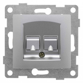 Розетка двойная Ethernet RJ-45 без рамки Gusi Electric UGRA С11К2-004