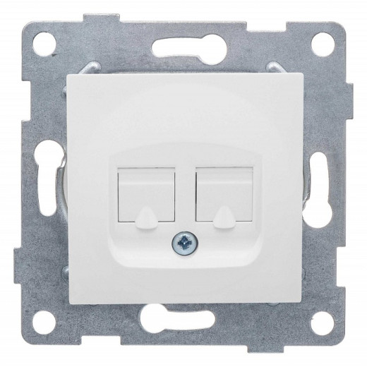 Розетка двойная RJ-12 и Ethernet RJ-45, без рамки Gusi Electric UGRA С11КТ-001