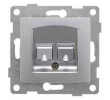Розетка двойная RJ-12 и Ethernet RJ-45, без рамки Gusi Electric UGRA С11КТ-004