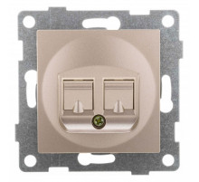 Розетка двойная RJ-12 и Ethernet RJ-45, без рамки Gusi Electric UGRA С11КТ-027