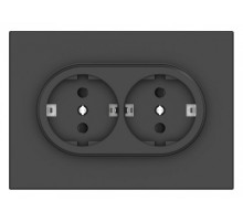 Розетка двойная с заземлением и со шторкой Gusi Electric BRAVO С11Р6-010