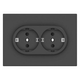 Розетка двойная с заземлением и со шторкой Gusi Electric BRAVO С11Р6-010