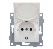 Розетка с заземлением и со шторкой, без рамки с крышкой Gusi Electric UGRA С11Р91-001