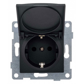Розетка с заземлением и со шторкой, без рамки с крышкой Gusi Electric UGRA С11Р91-010