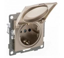 Розетка с заземлением и со шторкой, без рамки с крышкой Gusi Electric UGRA С11Р91-027