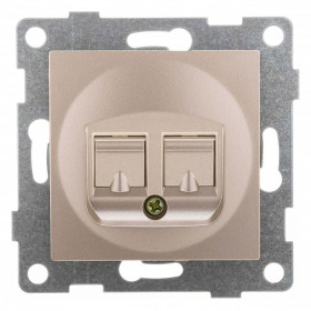 Розетка двойная телефонная RJ-12 Gusi Electric UGRA С11Т2-027