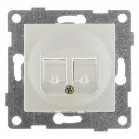 Розетка двойная телефонная RJ-12 Gusi Electric UGRA С11Т2-028