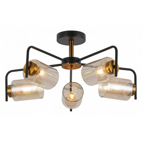 Люстра на штанге ILLUMICO  IL8248-5COU-79 BK GD