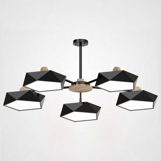 Люстра на штанге Imperiumloft Geometric Черная GEOMETRIC-CH01