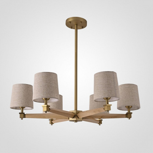 Люстра на штанге Imperiumloft Jorgenson Beige/Light wood STAVRA01