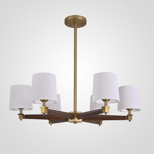 Люстра на штанге Imperiumloft Jorgenson White/Dark wood STAVRA01