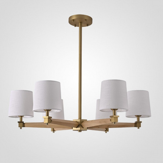 Люстра на штанге Imperiumloft Jorgenson White/Light wood STAVRA01