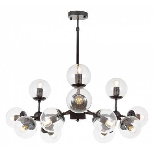 Люстра на штанге LUMINA DECO Zodiak LDP 160-12 BK+PR