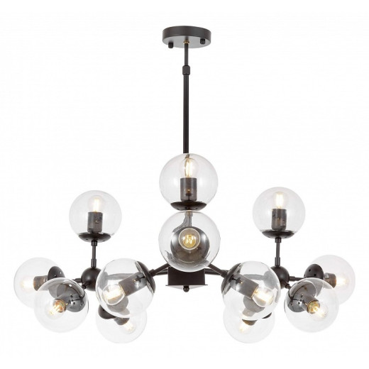 Люстра на штанге LUMINA DECO Zodiak LDP 160-12 BK+PR