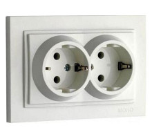 Розетка двойная с заземлением Mono Electric Despina 102-010004-120