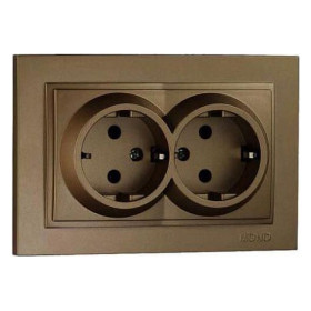 Розетка двойная с заземлением Mono Electric Despina 102-232304-120