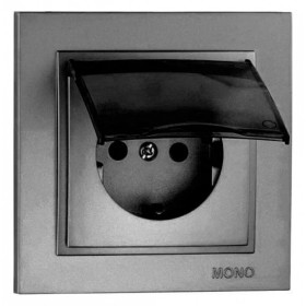 Розетка с заземлением с крышкой Mono Electric Despina 102-242421-118