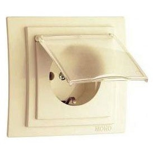 Розетка с заземлением с крышкой Mono Electric Larissa 103-171721-118