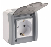 Розетка влагозащищенная с заземлением и крышкой Mono Electric Octans IP54 154-020007-117