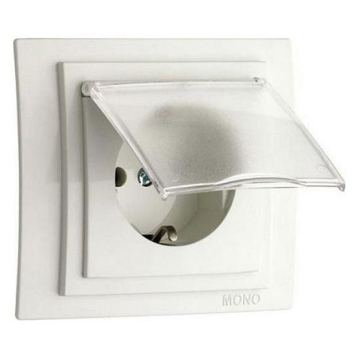 Розетка с заземлением с крышкой, без рамки Mono Electric Despina / Larissa 500-000121-118