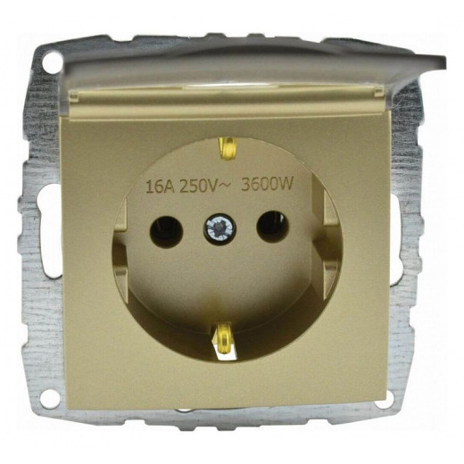 Розетка с заземлением с крышкой, без рамки Mono Electric Despina / Larissa 500-002221-118