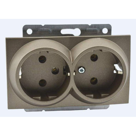 Розетка двойная с заземлением, без рамки Mono Electric Despina / Larissa 500-002304-120