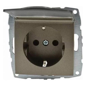 Розетка с заземлением с крышкой, без рамки Mono Electric Despina / Larissa 500-002321-118
