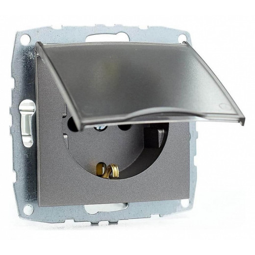 Розетка с заземлением с крышкой, без рамки Mono Electric Despina / Larissa 500-002421-118