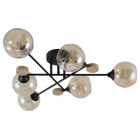 Потолочная люстра 01491-0.3-06 BK+WOOD