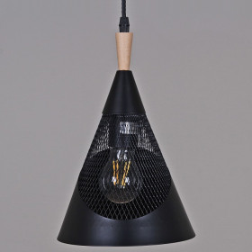 Подвесной светильник 03250-3.9-01 BK+WOOD