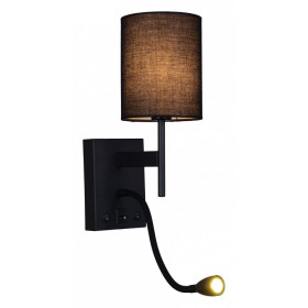 Бра с подсветкой 86210-9.2-001KT LED3W+E14 BK