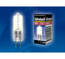 Лампа галогеновая Uniel  G4 35Вт 3000K 02585
