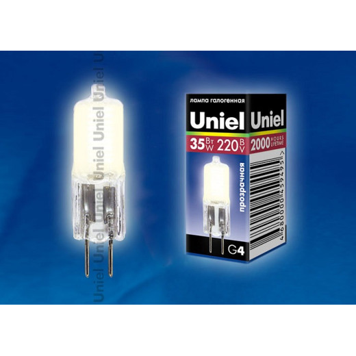 Лампа галогеновая Uniel  G4 35Вт 3000K 02585