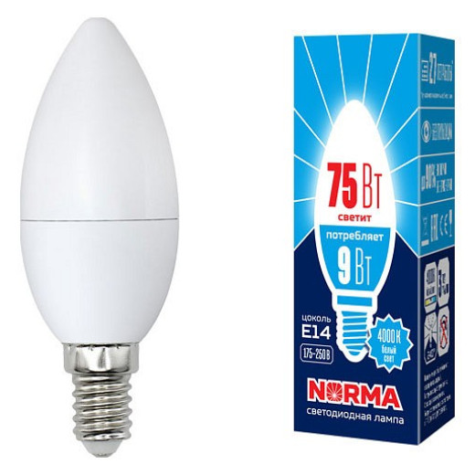 Лампа светодиодная Volpe  E14 9Вт 4000K UL-00003803