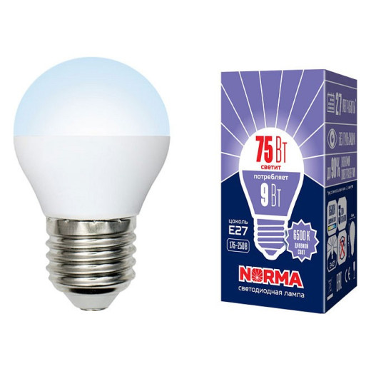 Лампа светодиодная Volpe  E27 9Вт 6500K UL-00003827