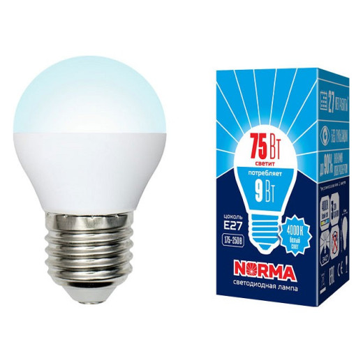 Лампа светодиодная Volpe  E27 9Вт 4000K UL-00003828