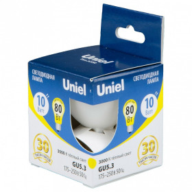 Лампа светодиодная Uniel  GU5.3 10Вт 3000K UL-00006839