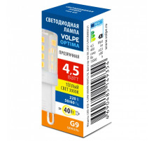 Лампа светодиодная Volpe OPTIMA G9 4.5Вт 3000K UL-00008651