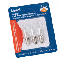 Набор из 3 ламп накаливания Uniel IL-CT13 E10 3Вт K UL-00010986