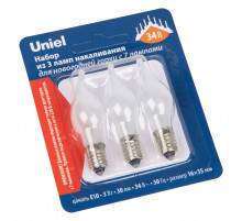 Набор из 3 ламп накаливания Uniel IL-CW16 E10 3Вт K UL-00010987