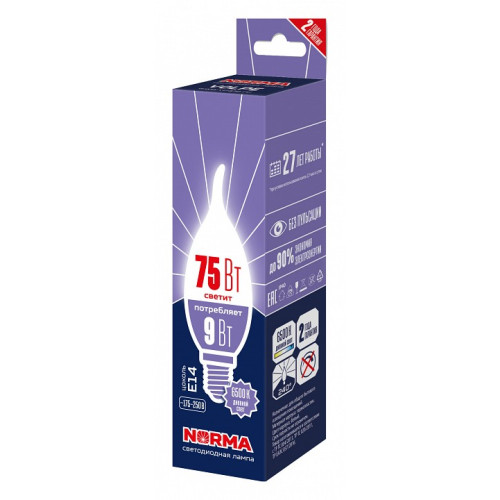 Лампа светодиодная Volpe LED-CW37 E14 9Вт 6500K UL-00010990