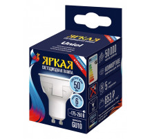 Лампа светодиодная Uniel яркая GU10 6Вт 6500K UL-00011020