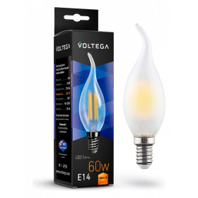 Лампа светодиодная Voltega Candel wind matt 6W E14 6Вт 2800K 7025