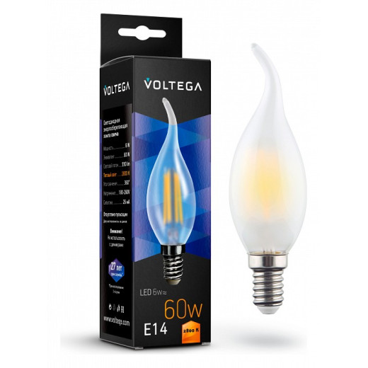 Лампа светодиодная Voltega Candel wind matt 6W E14 6Вт 2800K 7025
