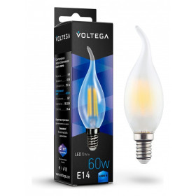 Лампа светодиодная Voltega Candel wind matt 6W E14 6Вт 4000K 7026