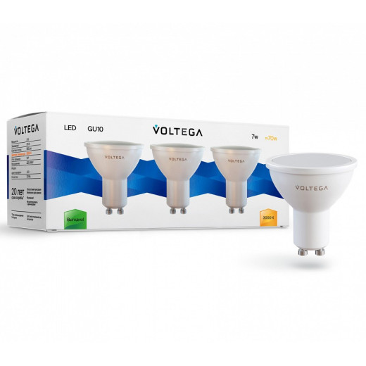Лампа светодиодная Voltega Simple GU10 7Вт 3000K 7249