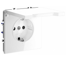 Розетка с заземлением и со шторкой, без рамки с крышкой Voltum S70 VLS040301