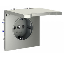 Розетка с заземлением и со шторкой, без рамки с крышкой Voltum S70 VLS040304