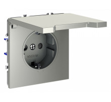 Розетка с заземлением и со шторкой, без рамки с крышкой Voltum S70 VLS040305